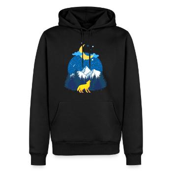 Winter dreams! The Wolf and the Moon - Men’s Premium Organic Hoodie - black - Front - Nico (187cm)