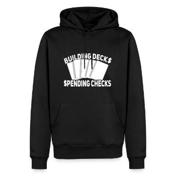 Jeu de cartes à collectionner - Sweat à capuche Premium bio Homme - noir - Devant - Nico (187cm)