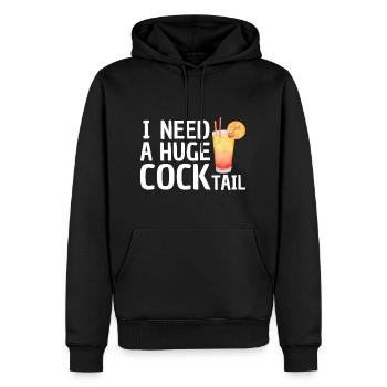 I Need A Huge COCKtail - Zweideutiges Design - Männer Premium Bio Hoodie - Schwarz - Vorne - Nico (187cm)