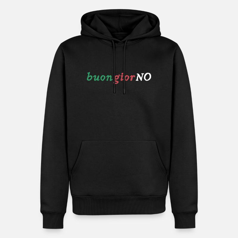 BuongiorNON ! - Sweat à capuche Premium bio Homme - noir