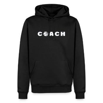 Basket entraîneur coach motif - Sweat à capuche Premium bio Homme - noir - Devant - Nico (187cm)