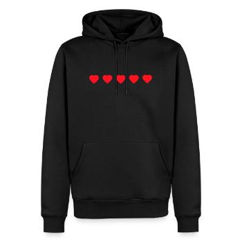 5 Herzen der Liebe rotes Herz - Männer Premium Bio Hoodie - Schwarz - Vorne - Nico (187cm)