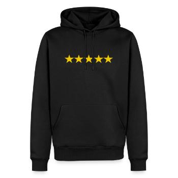 Fünf Sterne - Männer Premium Bio Hoodie - Schwarz - Vorne - Nico (187cm)