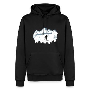 Skilanglauf, Langlaufen, Biathlon, Wintersport - Männer Premium Bio Hoodie - Schwarz - Vorne - Nico (187cm)
