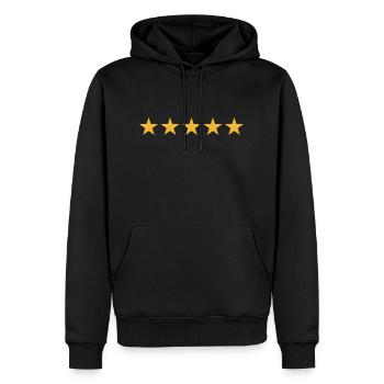 5 Sterne Bewertung - 5 Sterne Bewertung leer - Männer Premium Bio Hoodie - Schwarz - Vorne - Nico (187cm)
