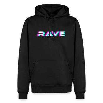 Rave Techno EDM Trippy Acid Raven House - Männer Premium Bio Hoodie - Schwarz - Vorne - Nico (187cm)