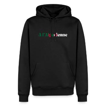 À l’algérienne -idée cadeau Algérie - Sweat à capuche Premium bio Homme - noir - Devant - Nico (187cm)