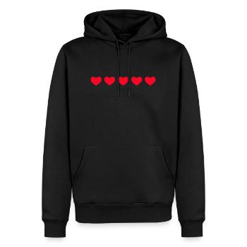 Heart - Sweat à capuche Premium bio Homme - noir - Devant - Nico (187cm)