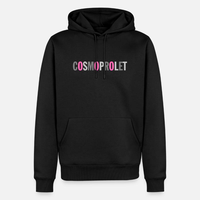 CosmoProlet Gris Rose - Sweat à capuche Premium bio Homme - noir