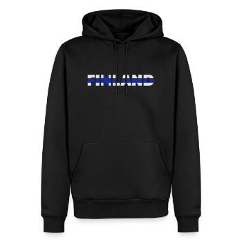 Finland - Sweat à capuche Premium bio Homme - noir - Devant - Nico (187cm)