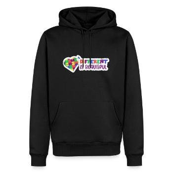 ADHS AUTIST ANDERS IST SCHÖN PUZZLE SPRUCH MOTIVE - Männer Premium Bio Hoodie - Schwarz - Vorne - Nico (187cm)