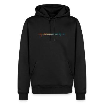 Battement de coeur rétro l’équilibre de l’âme - Sweat à capuche Premium bio Homme - noir - Devant - Nico (187cm)