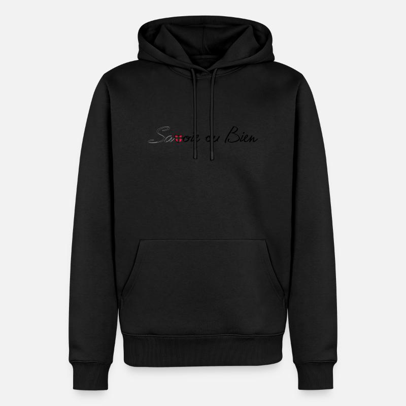 savoie ou bien - Sweat à capuche Premium bio Homme - noir
