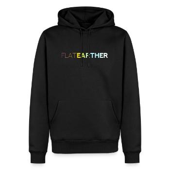 FLAT EARTHER - Die Erde ist eine Scheibe - Männer Premium Bio Hoodie - Schwarz - Vorne - Nico (187cm)