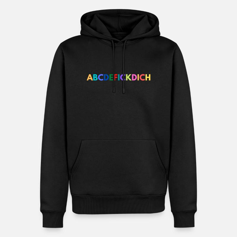 ABCDEFICKDICH - Männer Premium Bio Hoodie - Schwarz