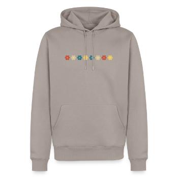 Vintage Retro Gänseblümchen - Männer Premium Bio Hoodie - Taupe - Vorne - Nico (187cm)