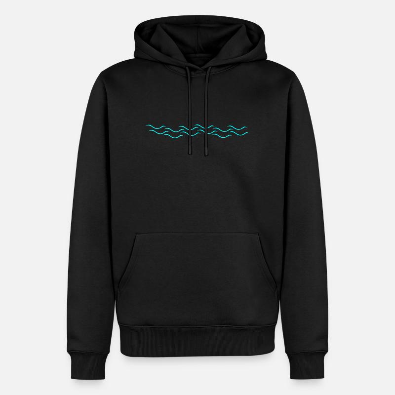 wasser - Männer Premium Bio Hoodie - Schwarz