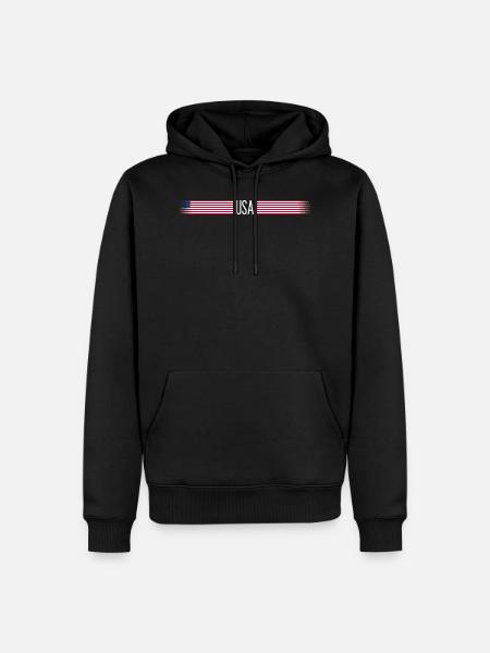 USA Flagge - Männer Premium Bio Hoodie - Schwarz