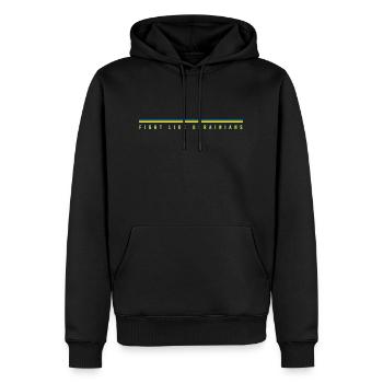 Combattez comme les Ukrainiens - Sweat à capuche Premium bio Homme - noir - Devant - Nico (187cm)