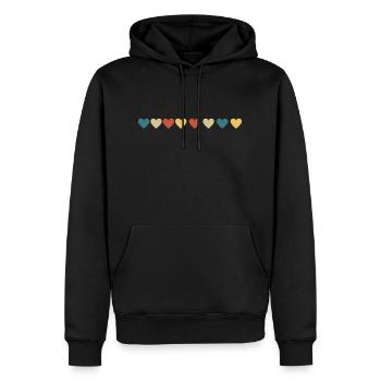 Vintage Retro Herz - Männer Premium Bio Hoodie - Schwarz - Vorne - Nico (187cm)