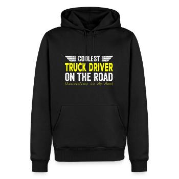 Coolster LKW-Fahrer auf der Straße - Männer Premium Bio Hoodie - Schwarz - Vorne - Nico (187cm)