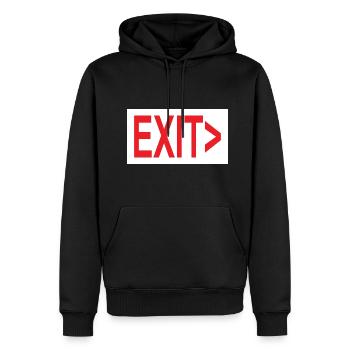 Exit / Ausgang / Notausgang - Männer Premium Bio Hoodie - Schwarz - Vorne - Nico (187cm)