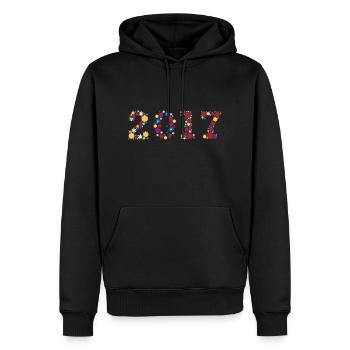 Flowers 2017 - Men’s Premium Organic Hoodie - black - Front - Nico (187cm)