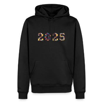 Flowers 2025 - Männer Premium Bio Hoodie - Schwarz - Vorne - Nico (187cm)
