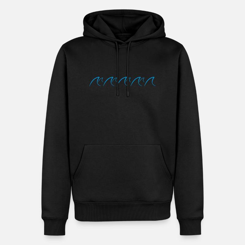 Waves Design - Männer Premium Bio Hoodie - Schwarz