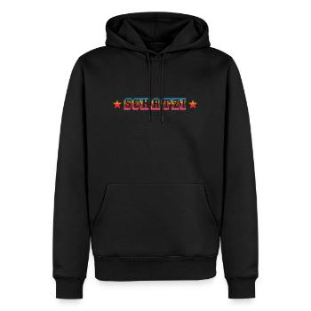 SCHATZI rainbow star shirt - Männer Premium Bio Hoodie - Schwarz - Vorne - Nico (187cm)