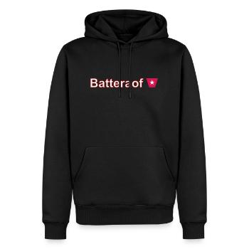 Batteraof W - Männer Premium Bio Hoodie - Schwarz - Vorne - Nico (187cm)