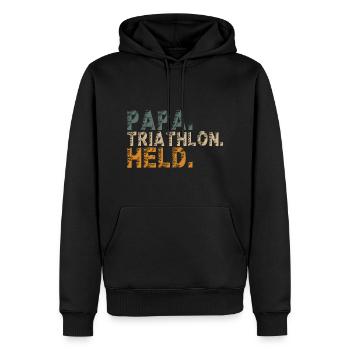 Triathlon Triathlet Papa Opa Mann witziger Spruch - Männer Premium Bio Hoodie - Schwarz - Vorne - Nico (187cm)