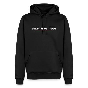 "CRAZY ABOUT FOOT" TEE-SHIRT - Sweat à capuche Premium bio Homme - noir - Devant - Nico (187cm)