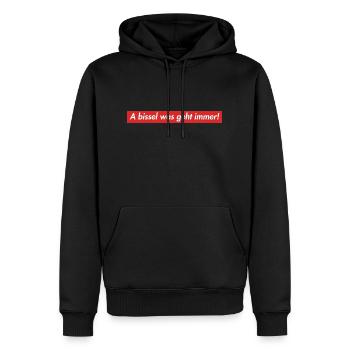 Zitate vom Franze - Bayern- bavaria - Männer Premium Bio Hoodie - Schwarz - Vorne - Nico (187cm)