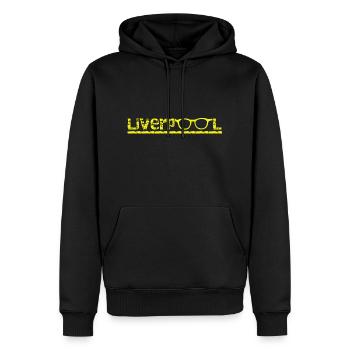 Liverpool mit Jürgen Brille - Männer Premium Bio Hoodie - Schwarz - Vorne - Nico (187cm)