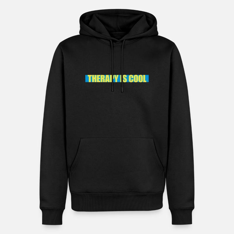 la thérapie est cool Citation - Sweat à capuche Premium bio Homme - noir