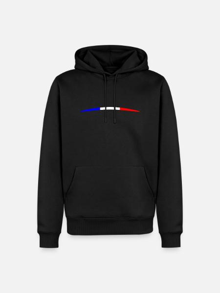 Frankreich - Geschwungenes Design - Neu - Männer Premium Bio Hoodie - Schwarz