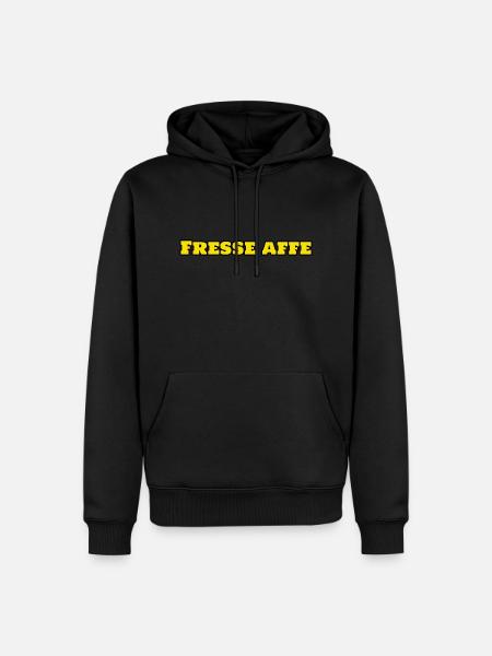 Fresse Affe - Männer Premium Bio Hoodie - Schwarz