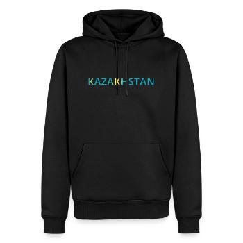 Drapeau Kazakhstan - Sweat à capuche Premium bio Homme - noir - Devant - Nico (187cm)