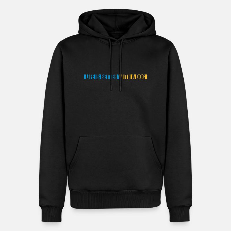 better with a dog - Männer Premium Bio Hoodie - Schwarz