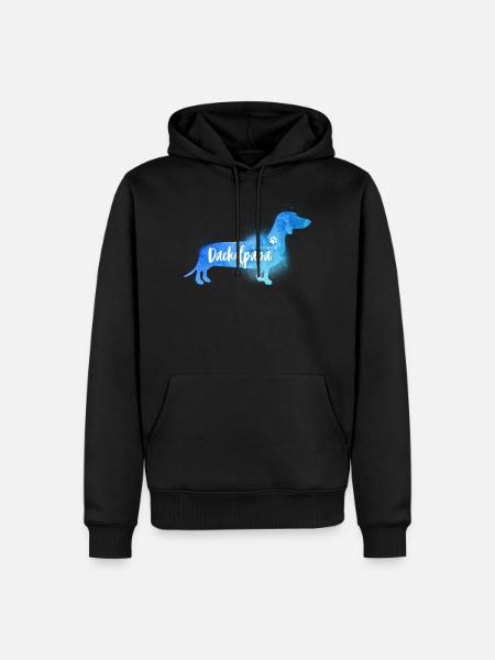 Liebender Dackelpapa - Männer Premium Bio Hoodie - Schwarz
