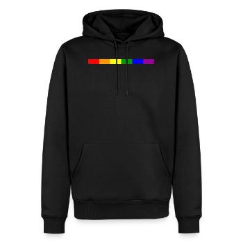 stylischer Regebogen - Männer Premium Bio Hoodie - Schwarz - Vorne - Nico (187cm)