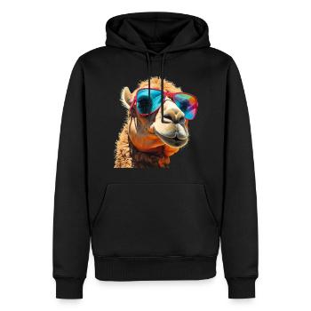 Kamel - Männer Premium Bio Hoodie - Schwarz - Vorne - Nico (187cm)