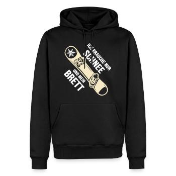 Snowboard Snowboarder Softboot "Schnee & Brett" - Männer Premium Bio Hoodie - Schwarz - Vorne - Nico (187cm)