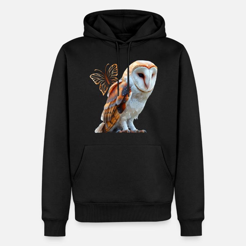 Schleiereule - Männer Premium Bio Hoodie - Schwarz
