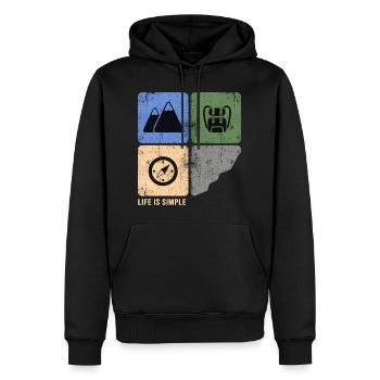 Randonnée en montagne Randonnée sur les crêtes Alpin Bergfex - Sweat à capuche Premium bio Homme - noir - Devant - Nico (187cm)