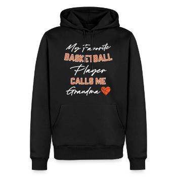 Mon joueur de basket préféré m’appelle grand-mère - Sweat à capuche Premium bio Homme - noir - Devant - Nico (187cm)