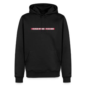 I closed my book - Männer Premium Bio Hoodie - Schwarz - Vorne - Nico (187cm)