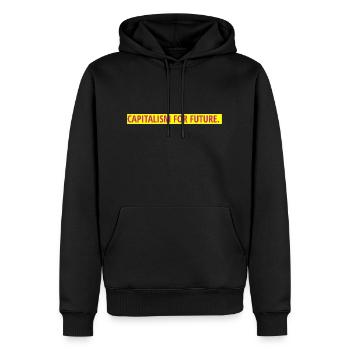 Capitalism for future - Männer Premium Bio Hoodie - Schwarz - Vorne - Nico (187cm)