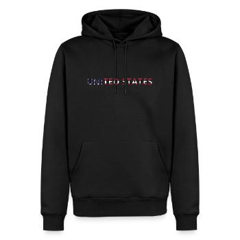 Drapeau United State - Sweat à capuche Premium bio Homme - noir - Devant - Nico (187cm)
